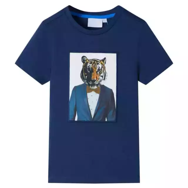 T-shirt pour enfants avec manches courtes bleu foncé 92