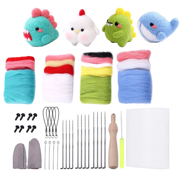 Juego de 4 hilos de aguja manuales de fabricación de muñecas kit de inicio Animal Doll Craft