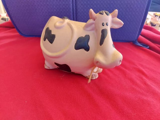 Kuh mit Schleife Cow Kühe Figur Dekoration Keramik Sammlerstück