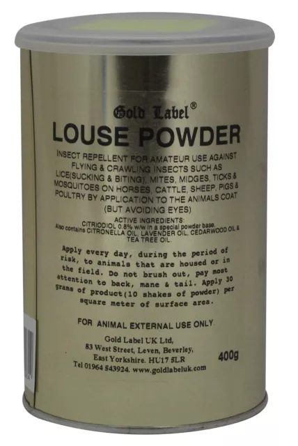 Gold Label Louse Powder repellent for lice, mites, midges, ticks and mosquitoes