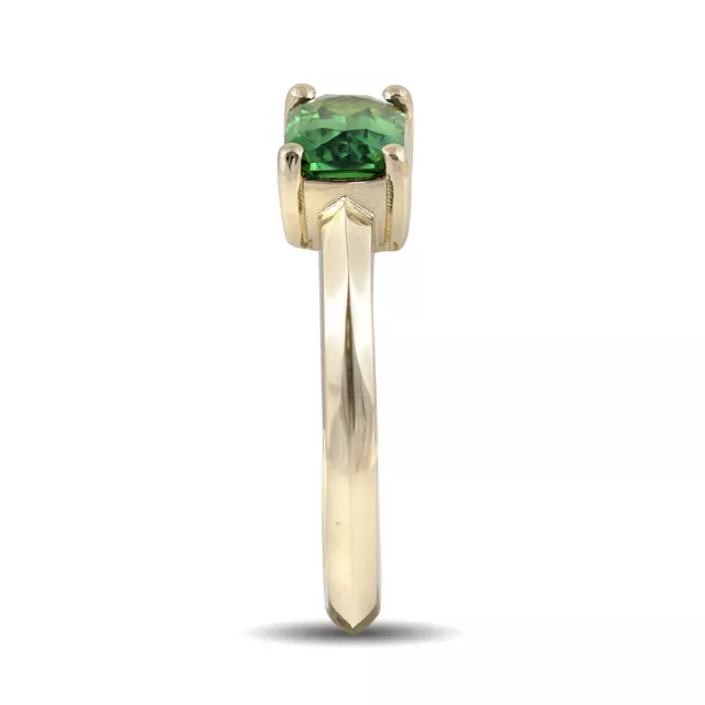 Anillo Tsavorita verde corte rectangular oro amarillo 14K 1,11 quilates TGW 3