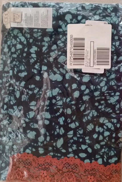NWT LOGO by LORI GOLDSTEIN  Printed Scarf With Lace Panels Blue Lake