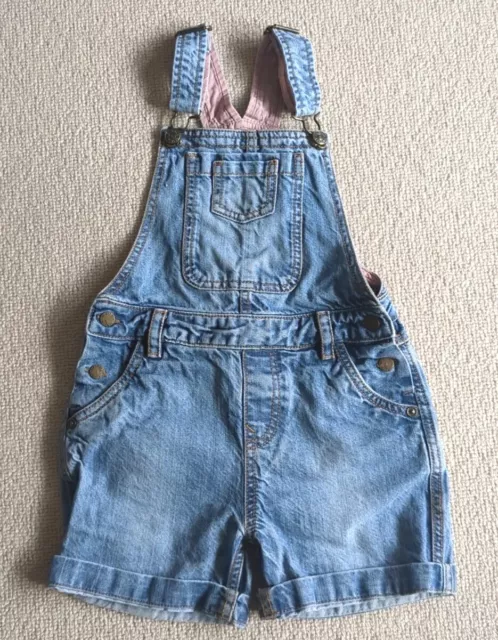 Fat Face Girls Blue Denim Dungaree Shorts  Age 6-7 Years, Blue Wash