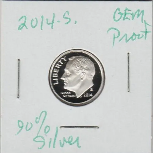 2014 S Roosevelt Dime 90% SILVER Proof Coin FROSTY  Roosie GEM FDR NICE STore