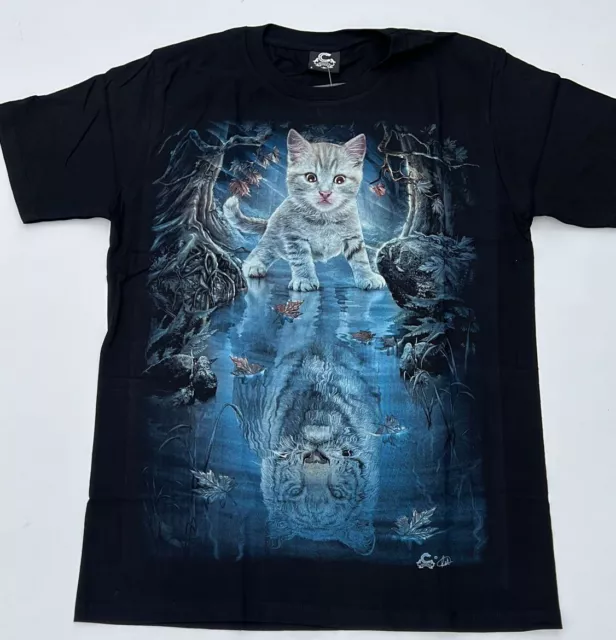 Born to be Wild White Tiger inside Strong Cat in Jungle Be Brave Reflection : XL