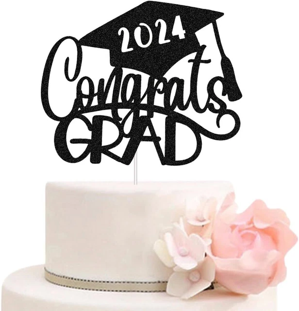 CONGRATS GRAD 2024 Cake Topper 2024 Graduation Party Decorations Class