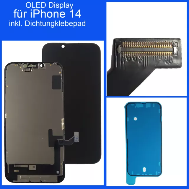 HX Oled Pantalla Para IPHONE 14 LCD + Almohadilla Adhesiva Negro