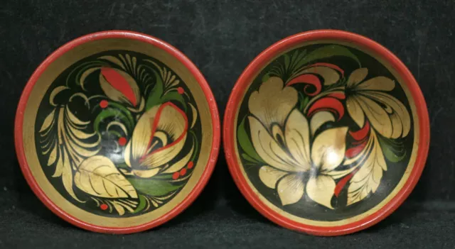 Two Vintage Burmese Hand Painted Lacquer Plates