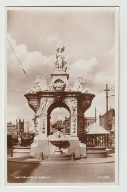 The Fountain, Dudley - Vintage c1930's Real Photo Postcard 566G