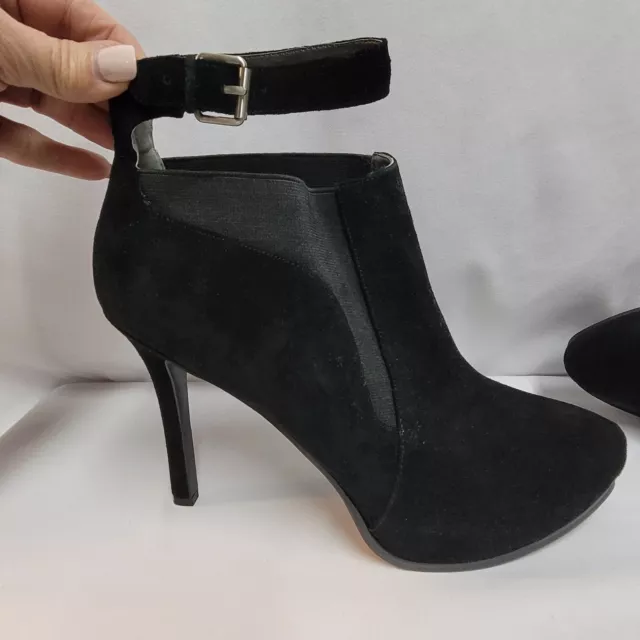 NEW IN BOX Nine West IDYLL BLACK SUEDE Stiletto High Heel Booties ANKLE ...