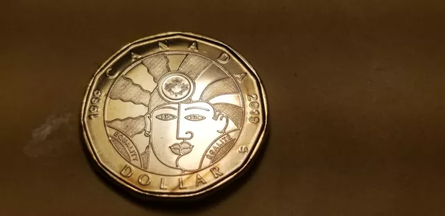 Canada 2019 Equality $1 Loonie Coin.