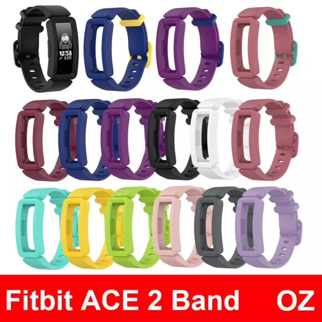 Fitbit Ace 2 Bands Kids Anti-Lost Silicon Replacement Wristband Watch Band Strap