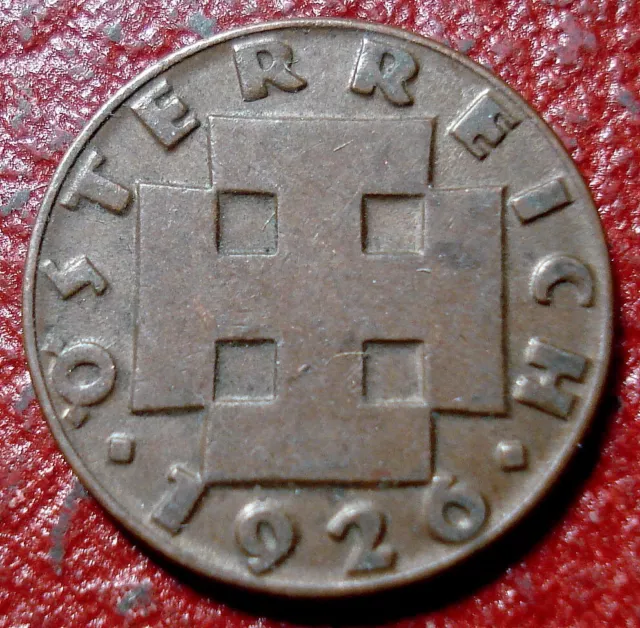 1926 Austria 2 Groschen In Vf Condition