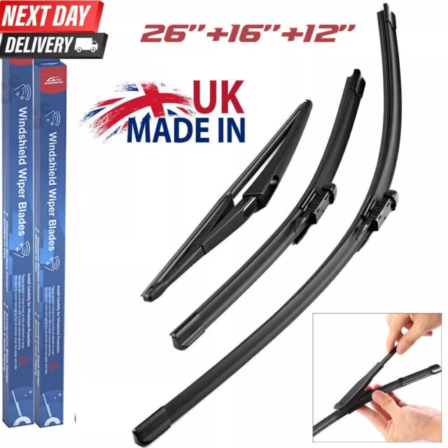 WINDSCREEN WIPER FRONT + REAR Blades Kit for Vauxhall Opel Corsa D E 2006-2014