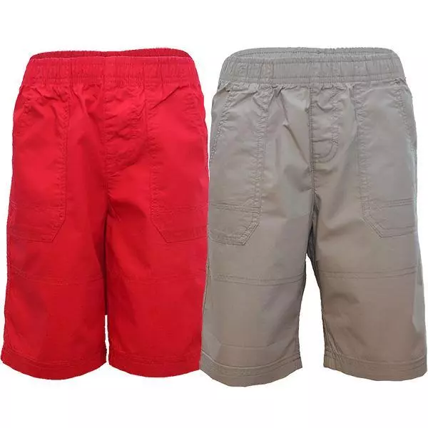 Kids Plain Cotton Shorts Boys Army Cargo Combat Knee Length Bottoms 2-16 Years
