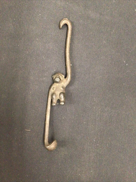 Vintage Cast Iron Monkey Wall Hook Coat Hanger Towel Made in Japan