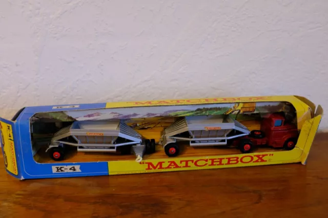 Modellauto Matchbox King Size Fruehauf Hopper Train K-4 rot-silber
