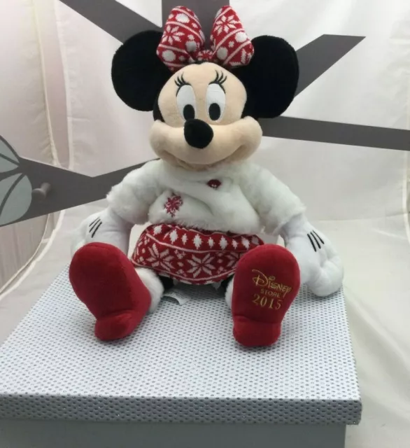 Disney Store Peluche Minnie Mouse rouge de taille moyenne