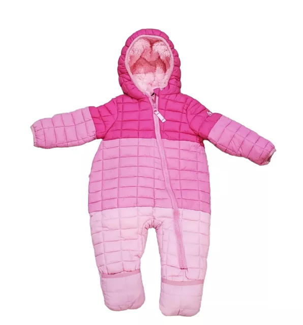 Snozu Baby Infant Girl Pink 1PC Hooded Faux Fur Winter Snowsuit Jacket 9M 12M