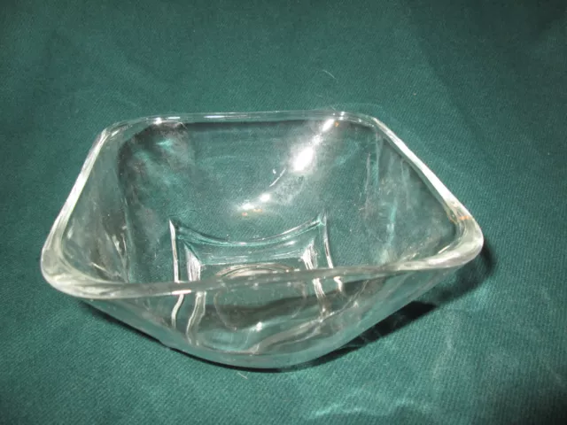 Vintage Hazel Atlas Moroccan Square Capri Clear Glass 6" Square Bowl