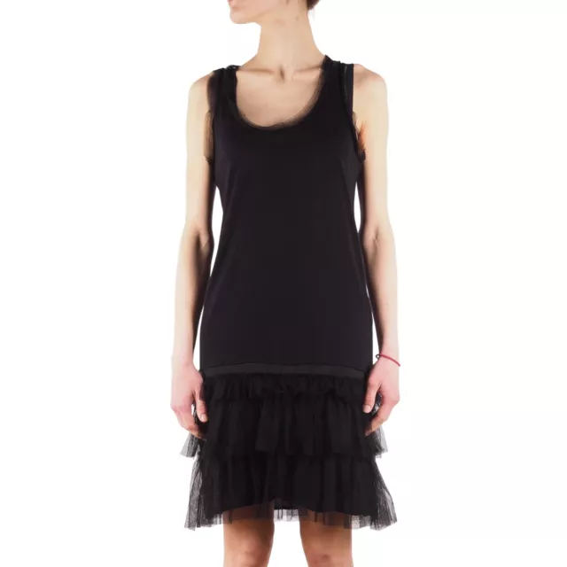 Lanvin Ete 2008 Black SIlk Ruffle Pleated Black Sleeveless Dress size S / Small