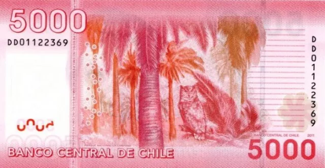 Chile - 5,000 Chilean Polymer Pesos - P163 - 2011 Dated Foreign Paper Money - Pa