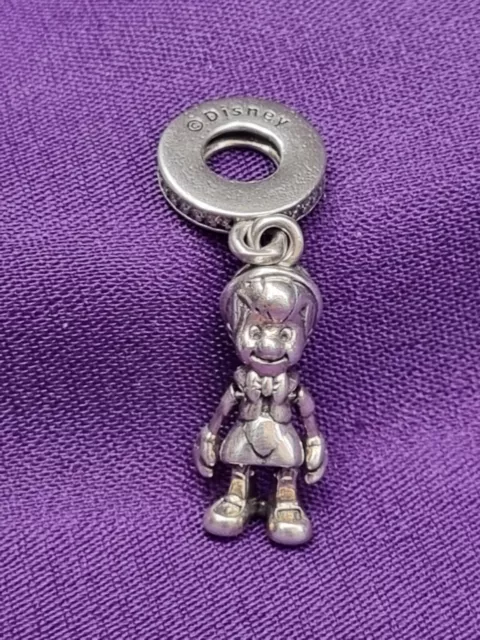 Genuine Silver Pandora Disney Pinocchio Dangle Charm 797489CZ Mint Retired