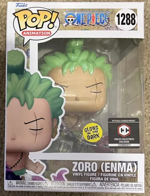 Funko Pop One Piece - Zoro w/ Enma #1288 GITD Chalice Exclusive w/  protector