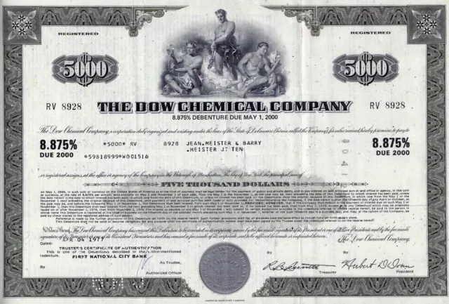 The Dow Chemical Company, 1977,  8,875% Debenture due 2000 (5.000 $)