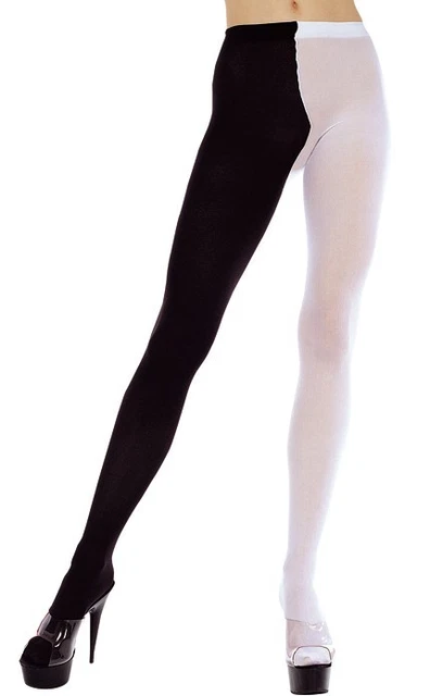 XL Red Black Purple White 2 Tone Jester Tights Sexy Designer Style Lingerie P748