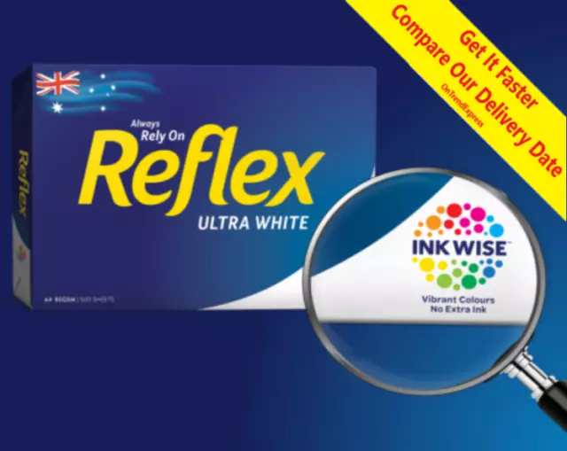 1 x Reflex A4 Ream Ultra White Copy Paper 80gsm - 1 Ream 500 Pages Sheets