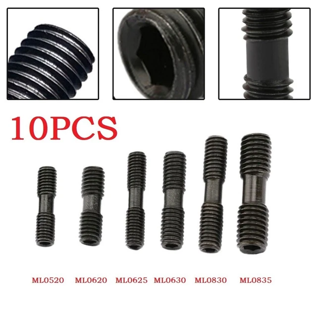 Tornillo de abrazadera duradero 10 piezas tornillos piezas de repuesto torno herramienta enchufe hexagonal