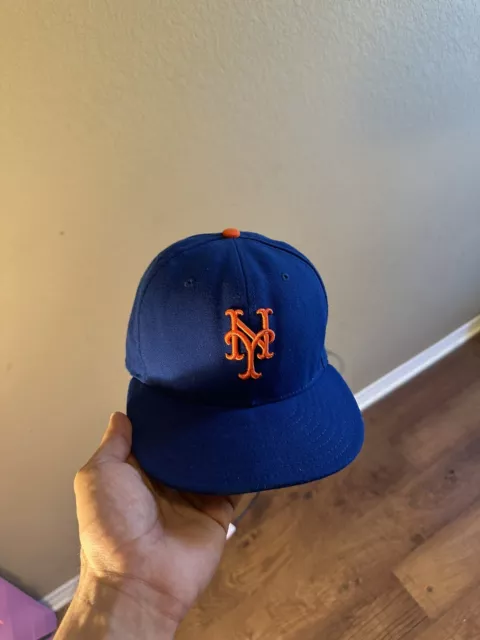 New York Mets Hat Cap New Era Size 7 3/8 Fitted Blue 59Fifty On Field MLB
