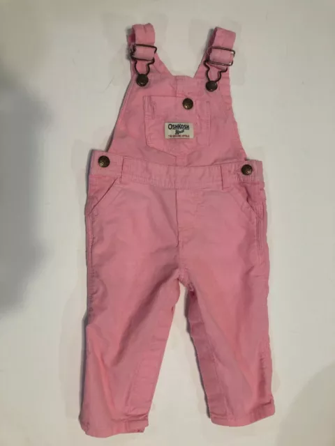 Vintage Baby Girls Oshkosh pink Corduroy Bib Overalls 80s Bib Size 9 months