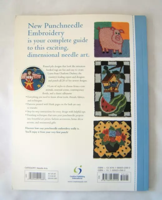 New Punch Embroidery Book by Charlotte Dudney  ~ NEW 2