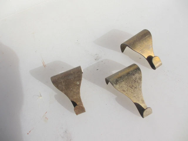 Vintage Brass Picture Rail Hook Moulding Hanging Antique Hooks Hangers Old x3 3