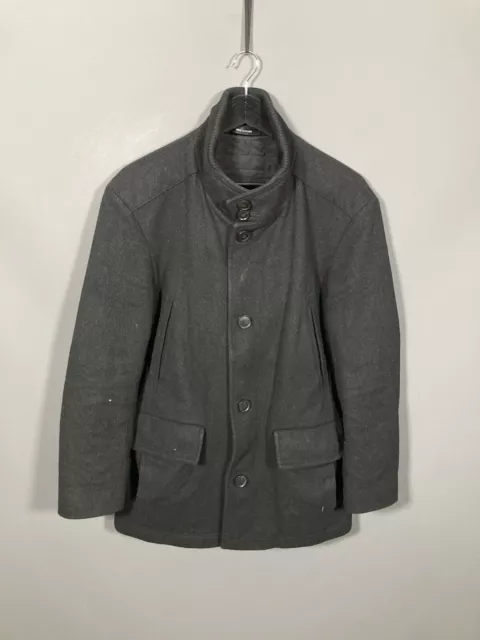 HUGO BOSS WOOL & CASHMERE Coat - 38R - Charcoal - Great Condition - Mens