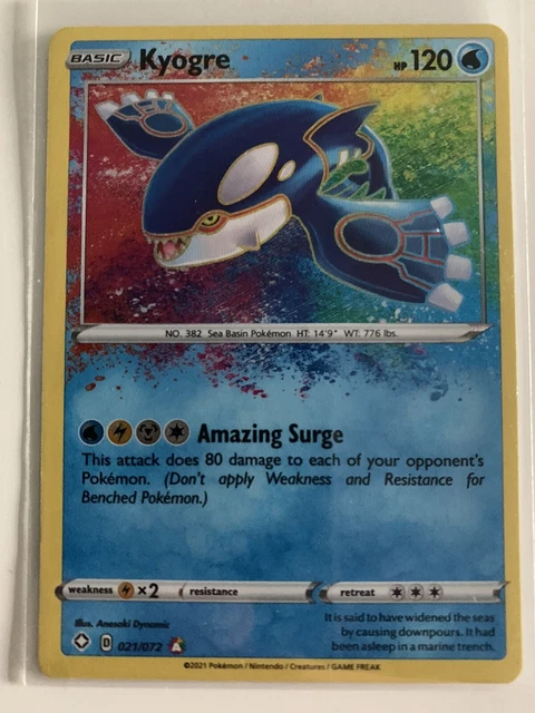 Kyogre 021/072 Amazing Rare Holo Near Mint Condition Shining Fates