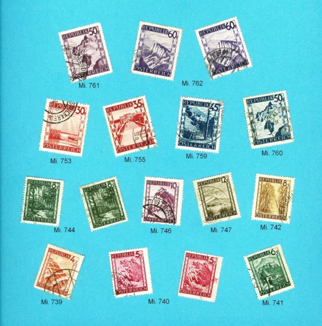 Republik Österreich 1945-47, Landschaften, Lot 16 pcs.