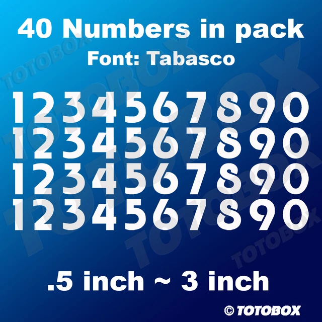 40 Numbers Decal Vinyl Window Door Wall Sign Address locker Mailbox Decals