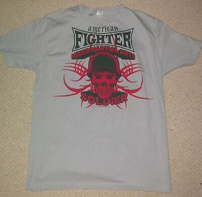 American Fighter T Shirt Xxl. Mma Ufc Bjj Jiu Jitsu Kick Boxing Palestra Ksw Wwe Nuovo