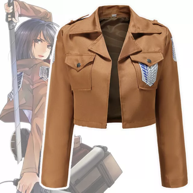 Cute Cosplay Attack On Titan Shingeki No Kyojin Scouting Jacket Coat Costume Top 2