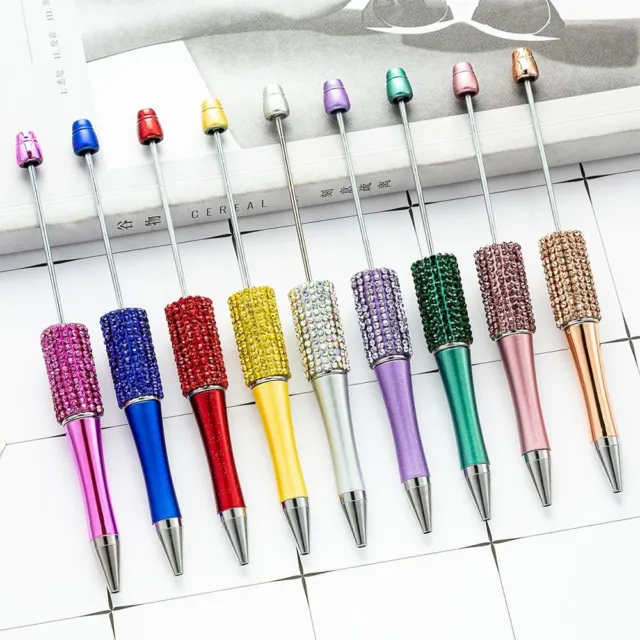 BEAD ROLLERBALL PEN Plastic DIY Pens Beaded Pens Student Office School  Supplies $30.97 - PicClick AU