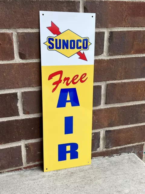 Sunoco Free Air Garage Metal  Gasoline Gas sign Pump Oil