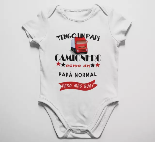 body bebé PAPI CAMIONERO - Body BEBÉ - Tengo un papi camionero - ENVÍO GRATIS