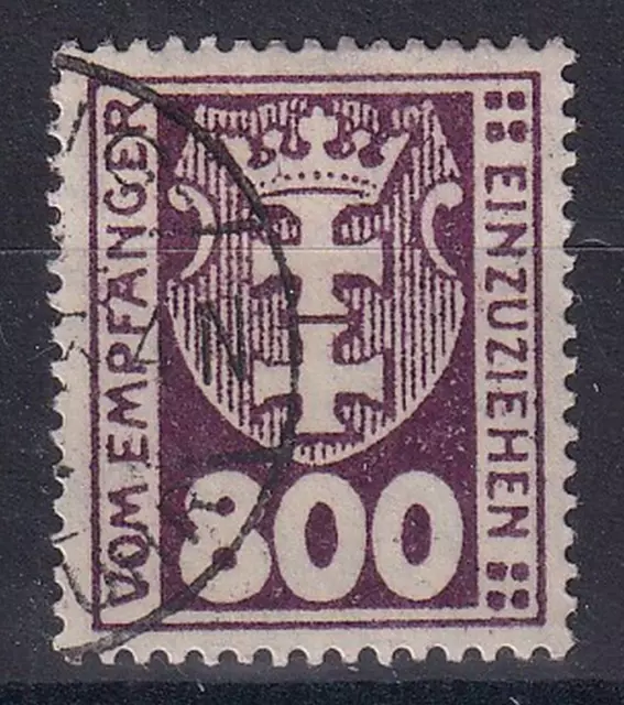 Germany Danzig 1921 Michel 13a Used Full Gum Hinged CV €130 Lot 191