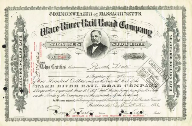 USA WARE RIVER RAILROAD COMPANY stock/bond