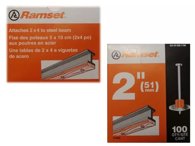 Ramset 1514SD 2" Plated Pin w/ Washer - 100-pcs (1-BOX)