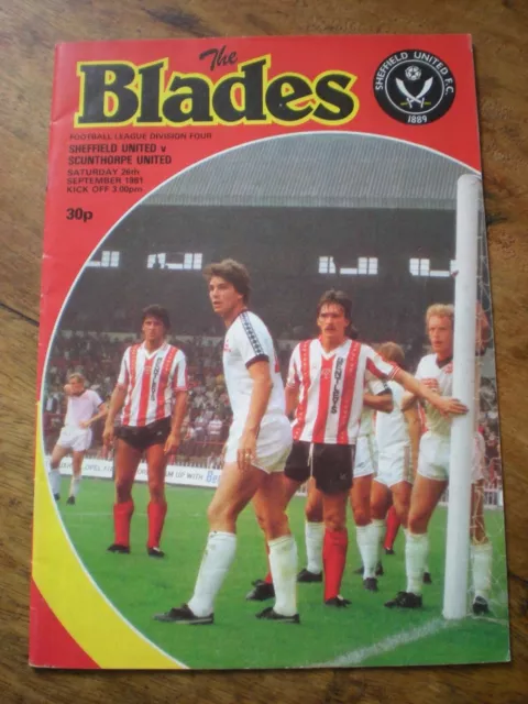 Sheffield United FC v Scunthorpe Utd - 1981 English Division 4 Match Programme