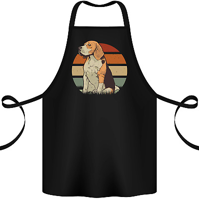 Dogs Beagle With a Retro Sunset Background Cotton Apron 100% Organic